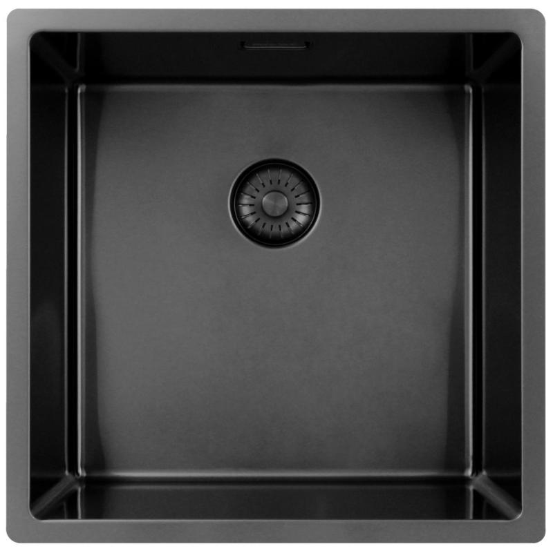 Pure.Sink Exclusivo Gun metal -allas 40x40 cm 10mm säde ala-asennus, tasorakennus ja päälle asennus PEX4040-61