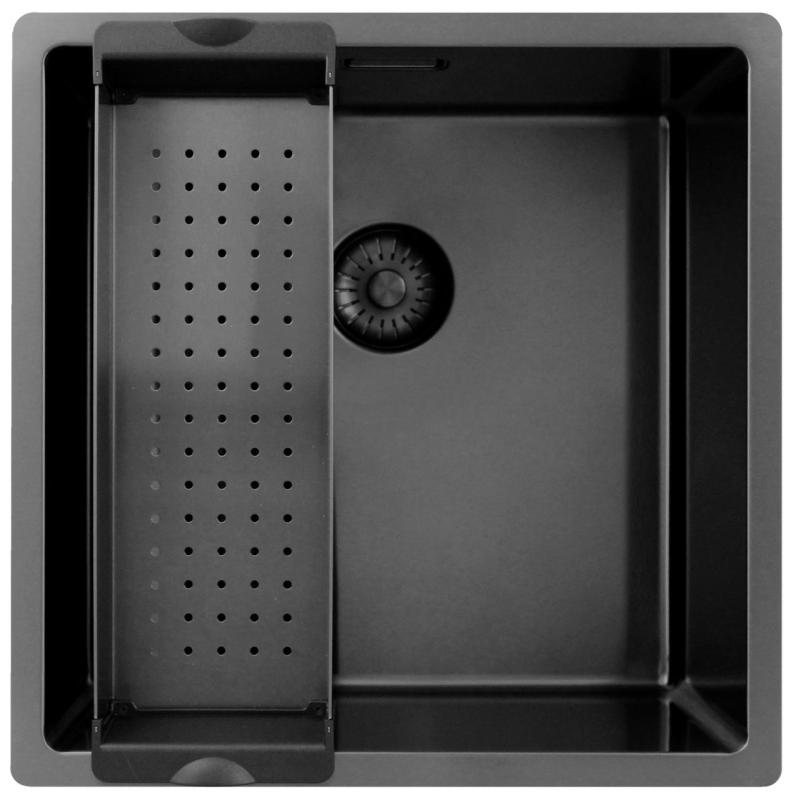 Pure.Sink Exclusivo Gun metal -allas 40x40 cm 10mm säde ala-asennus, tasorakennus ja päälle asennus PEX4040-61