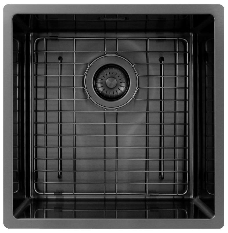 Pure.Sink Exclusivo Gun metal -allas 40x40 cm 10mm säde ala-asennus, tasorakennus ja päälle asennus PEX4040-61