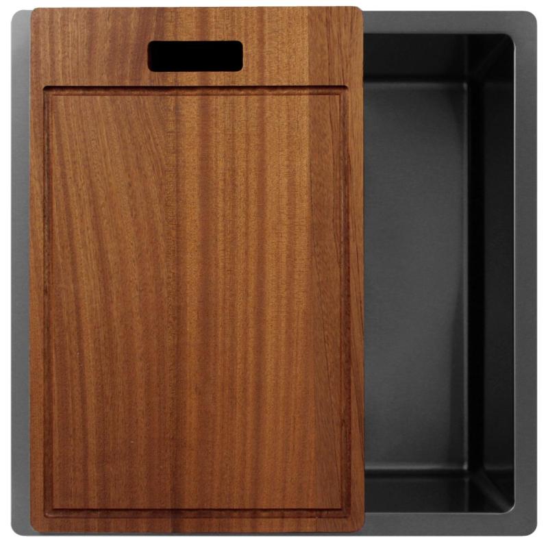 Pure.Sink Exclusivo Gun metal -allas 40x40 cm 10mm säde ala-asennus, tasorakennus ja päälle asennus PEX4040-61