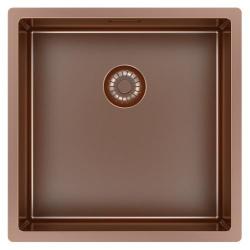 Pure.Sink Exclusivo Kuparinen tiskiallas 40x40 cm 10mm säde alapuolella, tasorakennus ja päälle rakentaminen PEX4040-62