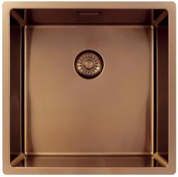 Pure.Sink Exclusivo Kuparinen tiskiallas 40x40 cm 10mm säde alapuolella, tasorakennus ja päälle rakentaminen PEX4040-62