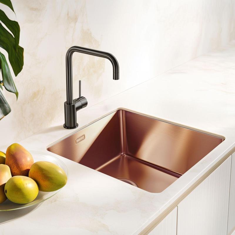 Pure.Sink Exclusivo Kuparinen tiskiallas 40x40 cm 10mm säde alapuolella, tasorakennus ja päälle rakentaminen PEX4040-62
