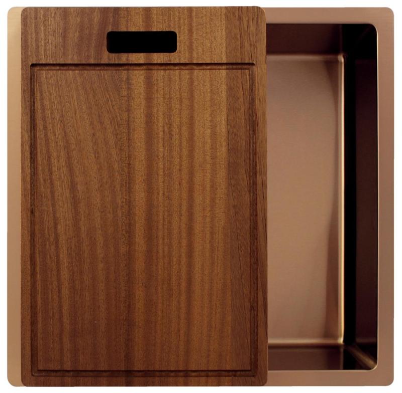 Pure.Sink Exclusivo Kuparinen tiskiallas 40x40 cm 10mm säde alapuolella, tasorakennus ja päälle rakentaminen PEX4040-62