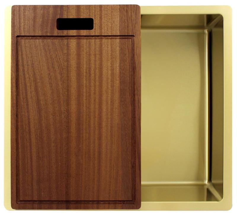 Pure.Sink Exclusivo Kultainen tiskiallas 45x40 cm 10mm säde alapuoli, tasorakentaminen ja yläpuoli PEX4540-60