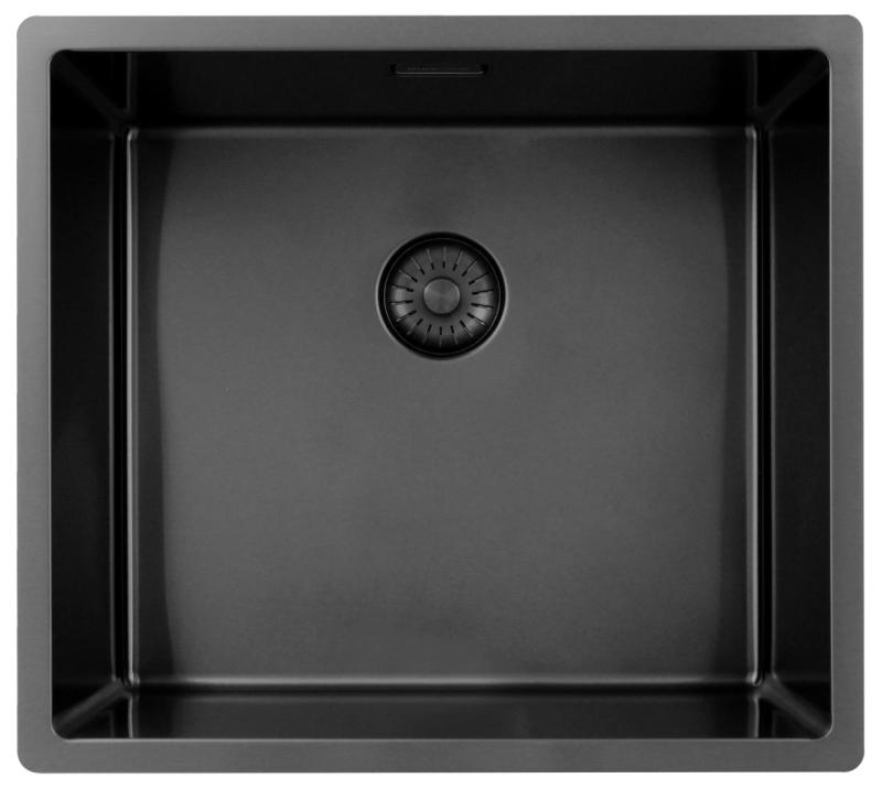 Pure.Sink Exclusivo Gun metal -pesuallas 45x40 cm 10mm säde alapuolella, tasorakentaminen ja päälle rakentaminen PEX4540-61