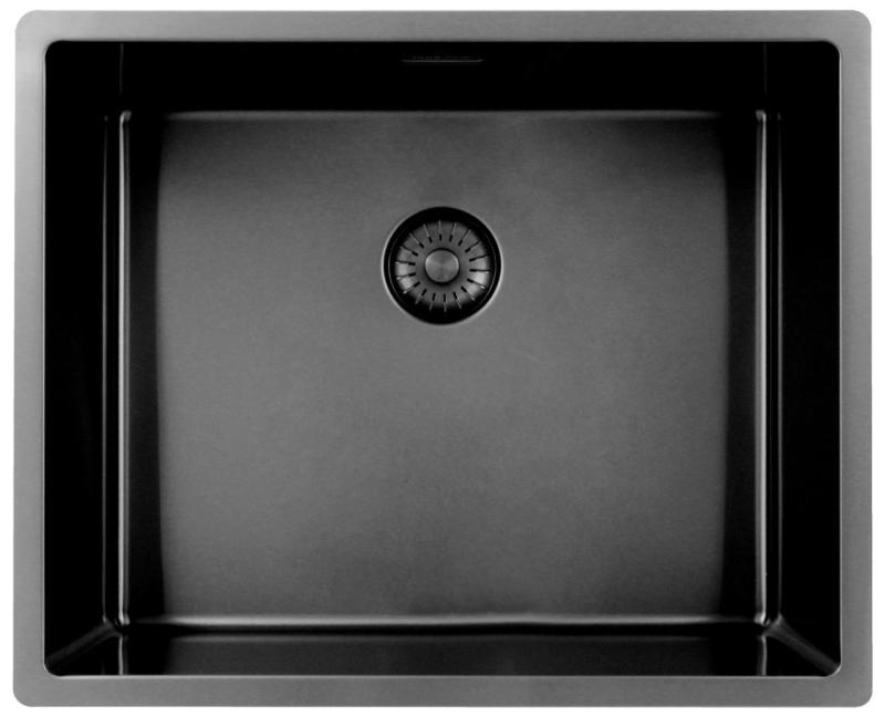 Pure.Sink Exclusivo Gun metal -allas 50x40 cm 10mm säde ala-asennus, tasotason asennus ja päälle asennus PEX5040-61