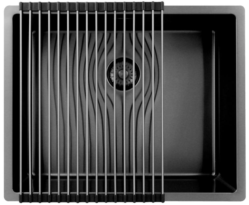 Pure.Sink Exclusivo Gun metal -allas 50x40 cm 10mm säde ala-asennus, tasotason asennus ja päälle asennus PEX5040-61