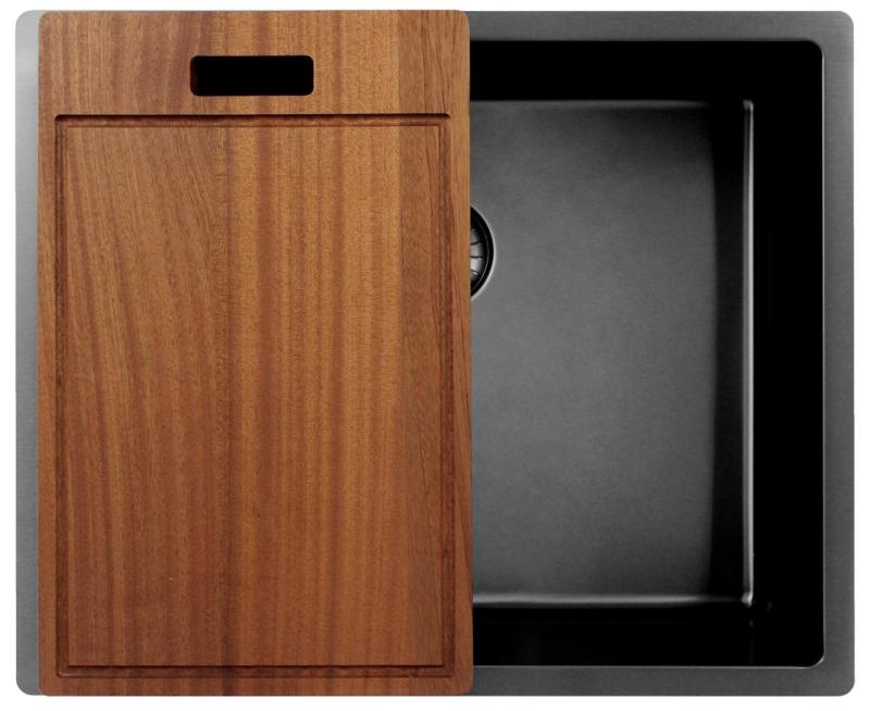 Pure.Sink Exclusivo Gun metal -allas 50x40 cm 10mm säde ala-asennus, tasotason asennus ja päälle asennus PEX5040-61