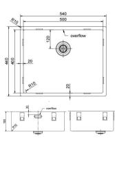 Pure.Sink Exclusivo Kuparinen tiskiallas 50x40 cm 10mm säde alapuoli, tasorakentaminen ja päälle rakentaminen PEX5040-62