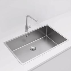 Pure.Sink Exclusivo suuri ruostumaton teräksinen tiskiallas 70x40 cm 10mm säde alapuolella, tasoon upotettava ja päälle asennettava PEX7040-02