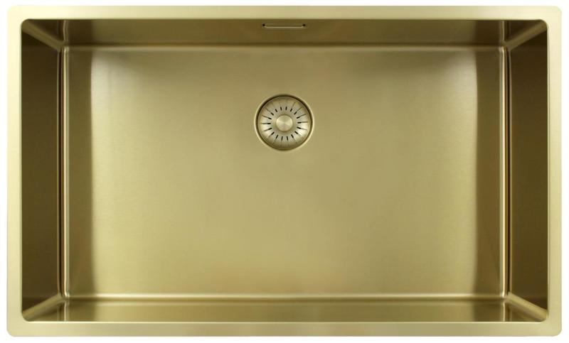 Pure.Sink Exclusivo suuri kultainen allas 70x40 cm 10mm säde alapuolella, tasoon upotettu ja päälle asennettu PEX7040-60