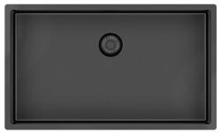 Pure.Sink Exclusivo suuri Gun metal -allas 70x40 cm 10mm säde alapuolella, tasoon upotettava ja päälle asennettava PEX7040-61
