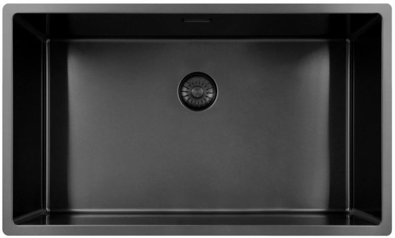 Pure.Sink Exclusivo suuri Gun metal -allas 70x40 cm 10mm säde alapuolella, tasoon upotettava ja päälle asennettava PEX7040-61