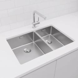 Pure.Sink Exclusivo RVS 1,5 puolikas tiskiallas 34+18 cm 10mm säde PEX341840-02
