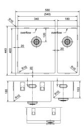 Pure.Sink Exclusivo RVS 1,5 puolikas tiskiallas 34+18 cm 10mm säde PEX341840-02
