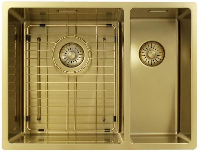 Pure.Sink Exclusivo Kultainen 1,5 puolikas pesuallas 34+18 cm 10mm säde PEX341840-60