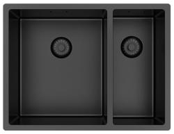 Pure.Sink Exclusivo Gun Metal 1,5 puolikas allas 34+18 cm 10mm säde PEX341840-61