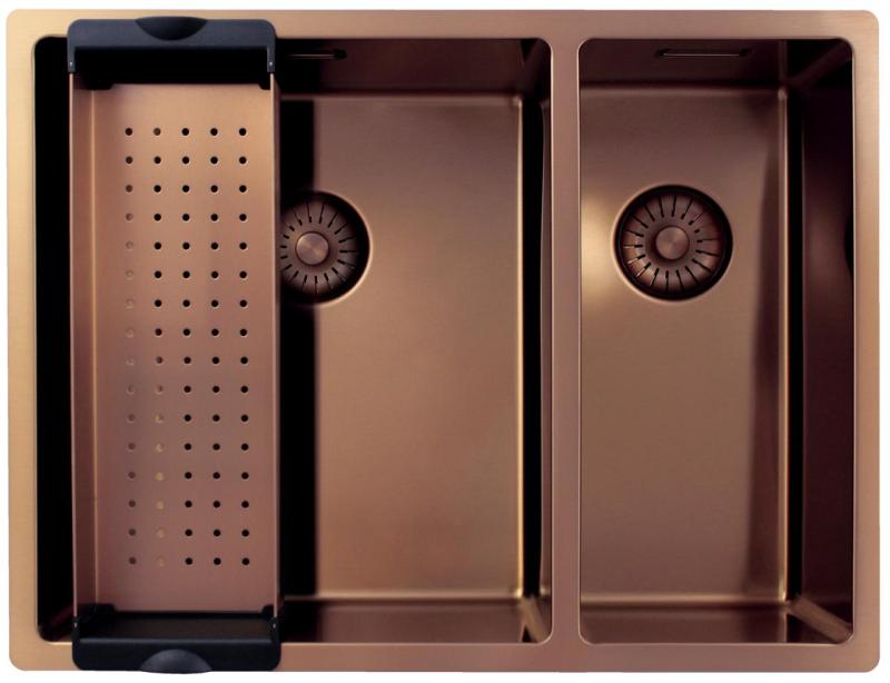 Pure.Sink Exclusivo Kupari 1,5 puolitoista pesuallas 34+18 cm 10mm säde PEX341840-62