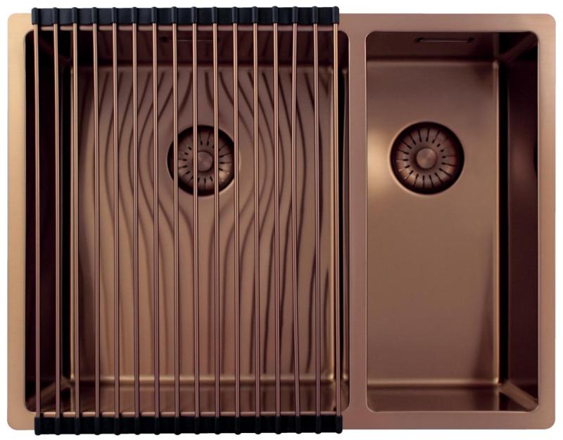 Pure.Sink Exclusivo Kupari 1,5 puolitoista pesuallas 34+18 cm 10mm säde PEX341840-62