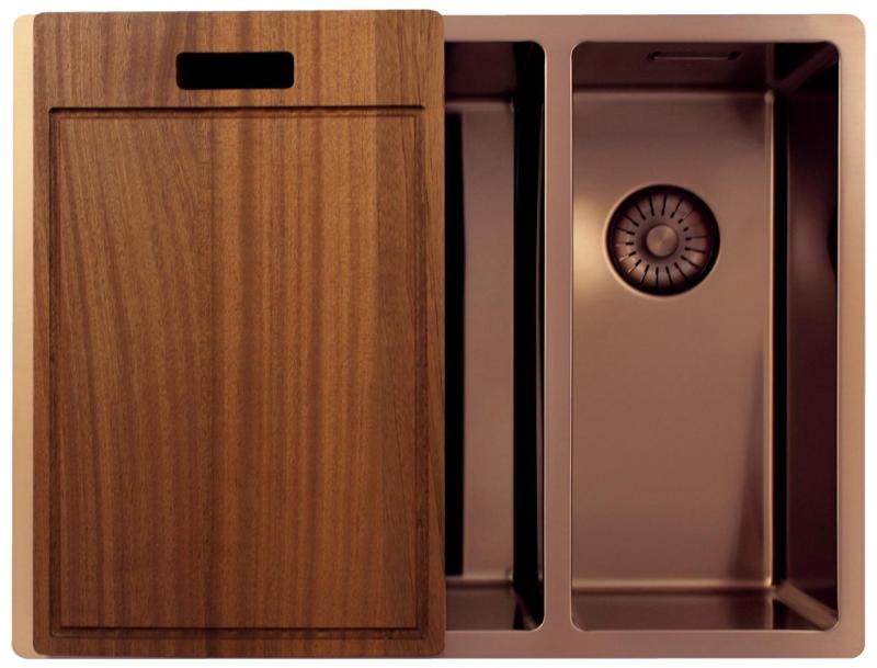 Pure.Sink Exclusivo Kupari 1,5 puolitoista pesuallas 34+18 cm 10mm säde PEX341840-62