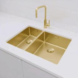 Pure.Sink Exclusivo Kultainen 1,5 puolikas pesuallas 18+34 cm 10mm säde PEX183440-60