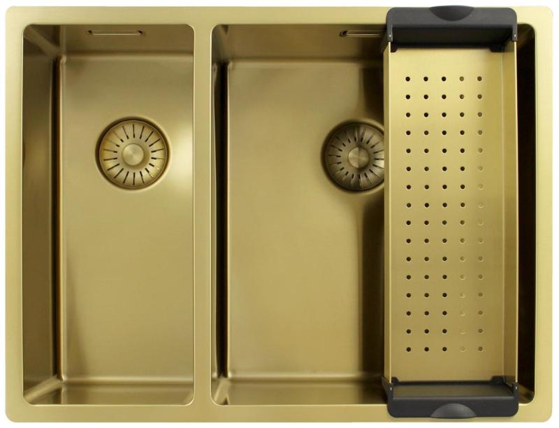 Pure.Sink Exclusivo Kultainen 1,5 puolikas pesuallas 18+34 cm 10mm säde PEX183440-60