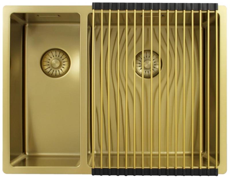 Pure.Sink Exclusivo Kultainen 1,5 puolikas pesuallas 18+34 cm 10mm säde PEX183440-60