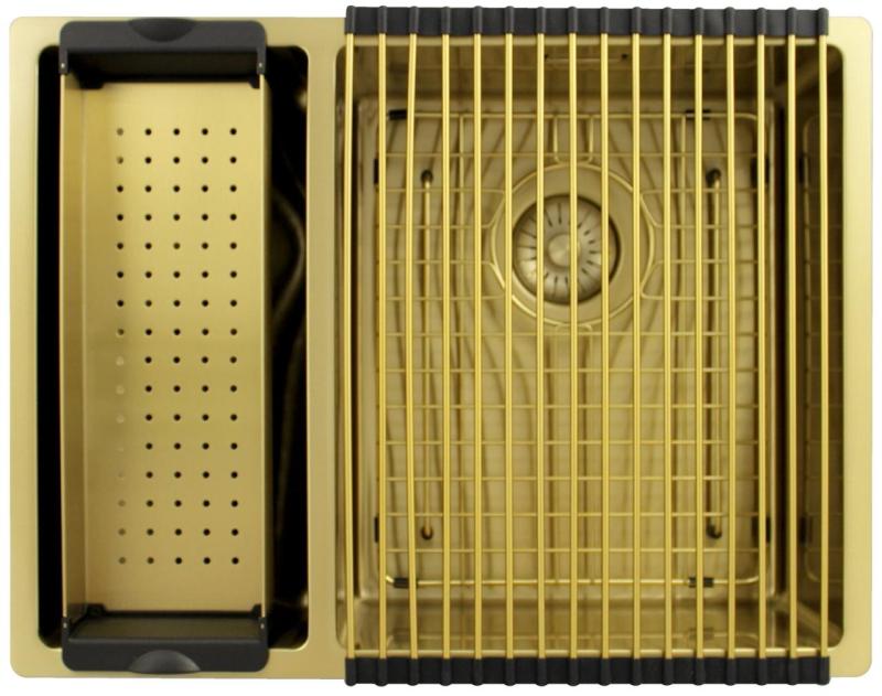 Pure.Sink Exclusivo Kultainen 1,5 puolikas pesuallas 18+34 cm 10mm säde PEX183440-60