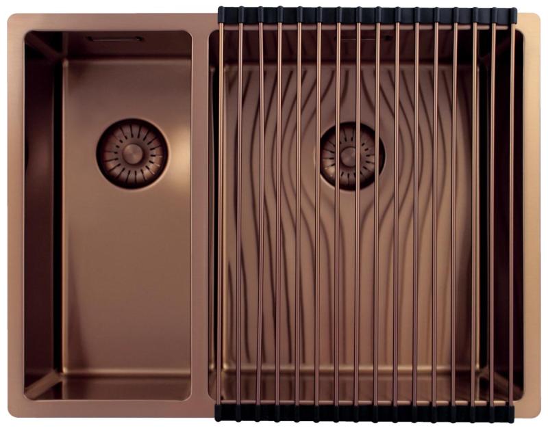 Pure.Sink Exclusivo Kuparinen 1,5 puolikas tiskiallas 18+34cm 10mm säde PEX183440-62