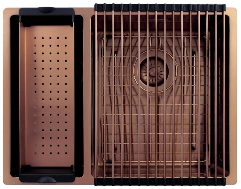 Pure.Sink Exclusivo Kuparinen 1,5 puolikas tiskiallas 18+34cm 10mm säde PEX183440-62