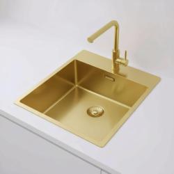 Pure.Sink Exclusivo Kultainen tiskiallas 44x52 cm Tapwing hanareiällä 10mm säde PEX4040T-60