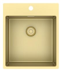 Pure.Sink Exclusivo Kultainen tiskiallas 44x52 cm Tapwing hanareiällä 10mm säde PEX4040T-60