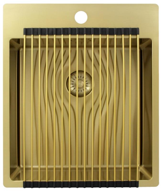 Pure.Sink Exclusivo Kultainen tiskiallas 44x52 cm Tapwing hanareiällä 10mm säde PEX4040T-60