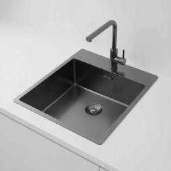 Pure.Sink Exclusivo Gun Metal -allas 44x52 cm Tapwing hanareiällä 10mm säde PEX4040T-61