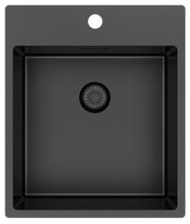 Pure.Sink Exclusivo Gun Metal -allas 44x52 cm Tapwing hanareiällä 10mm säde PEX4040T-61