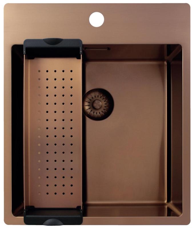 Pure.Sink Exclusivo Kuparinen tiskiallas 44x52 cm Tapwing hanareiällä 10mm säde PEX4040T-62
