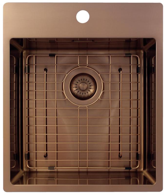 Pure.Sink Exclusivo Kuparinen tiskiallas 44x52 cm Tapwing hanareiällä 10mm säde PEX4040T-62