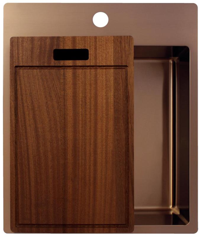 Pure.Sink Exclusivo Kuparinen tiskiallas 44x52 cm Tapwing hanareiällä 10mm säde PEX4040T-62