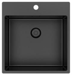 Pure.Sink Exclusivo Gun Metal tiskiallas 49x52 cm Tapwing hana-aukolla 10mm säde PEX4540T-61