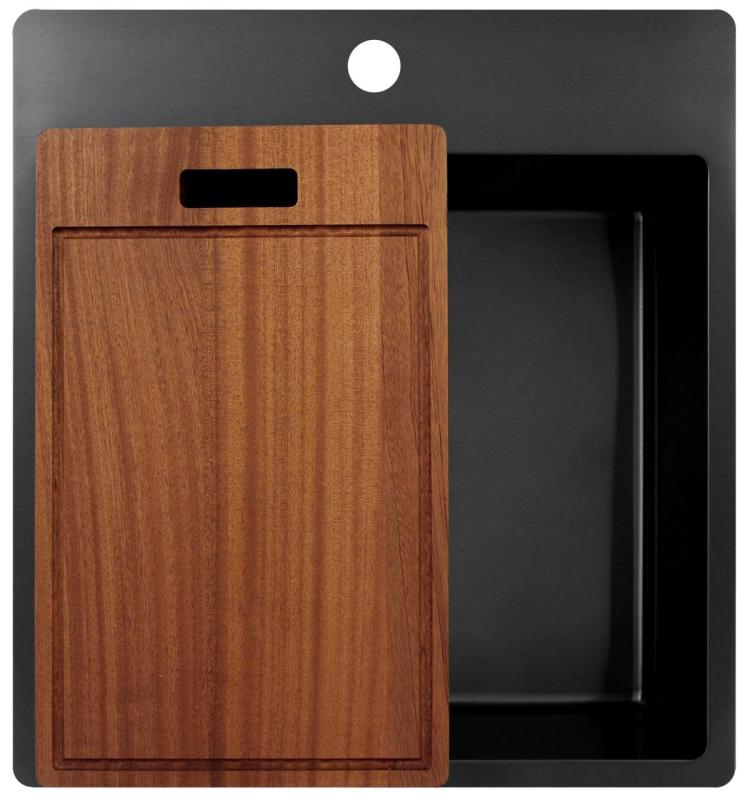 Pure.Sink Exclusivo Gun Metal tiskiallas 49x52 cm Tapwing hana-aukolla 10mm säde PEX4540T-61