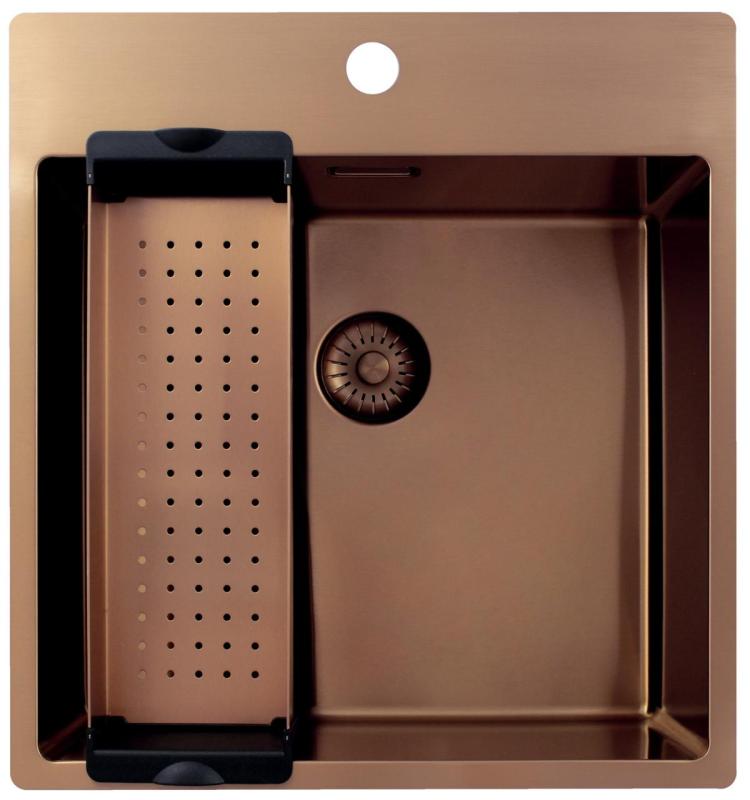 Pure.Sink Exclusivo Kuparinen tiskiallas 49x52 cm Tapwing hanareiällä 10mm säde PEX4540T-62