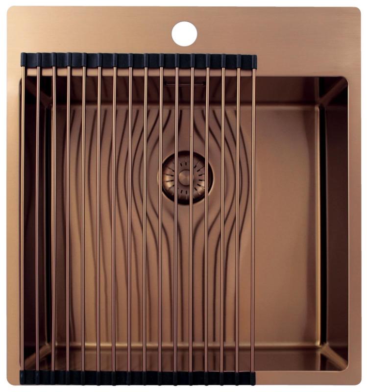 Pure.Sink Exclusivo Kuparinen tiskiallas 49x52 cm Tapwing hanareiällä 10mm säde PEX4540T-62