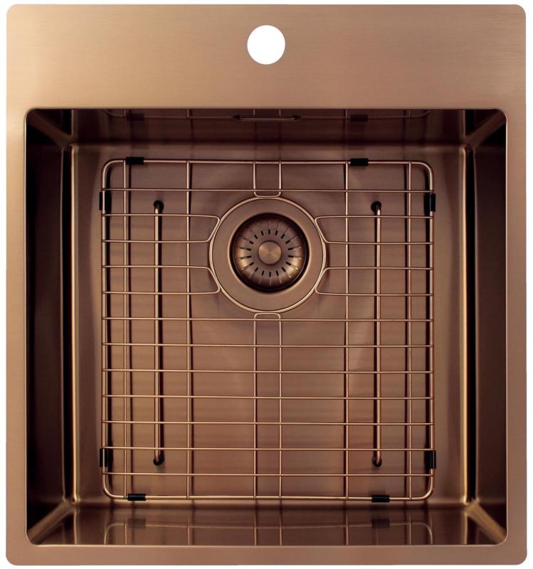 Pure.Sink Exclusivo Kuparinen tiskiallas 49x52 cm Tapwing hanareiällä 10mm säde PEX4540T-62