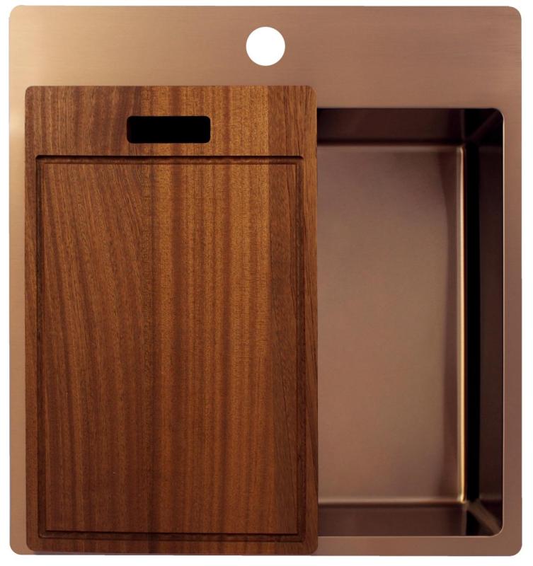 Pure.Sink Exclusivo Kuparinen tiskiallas 49x52 cm Tapwing hanareiällä 10mm säde PEX4540T-62