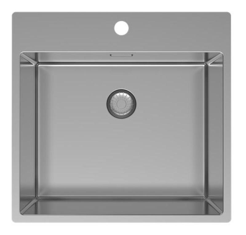Pure.Sink Exclusivo RVS-pesuallas 54x52cm Tapwing hanareikäpenkillä 10mm säde PEX5040T-02