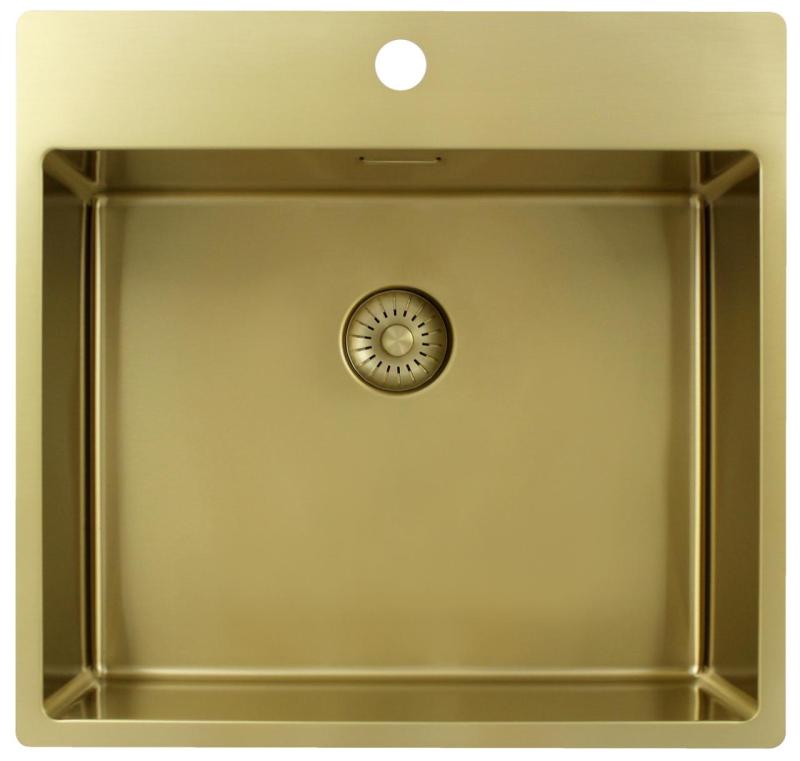 Pure.Sink Exclusivo Kultainen tiskiallas 54x52 cm Tapwing hanareiällä 10mm säde PEX5040T-60