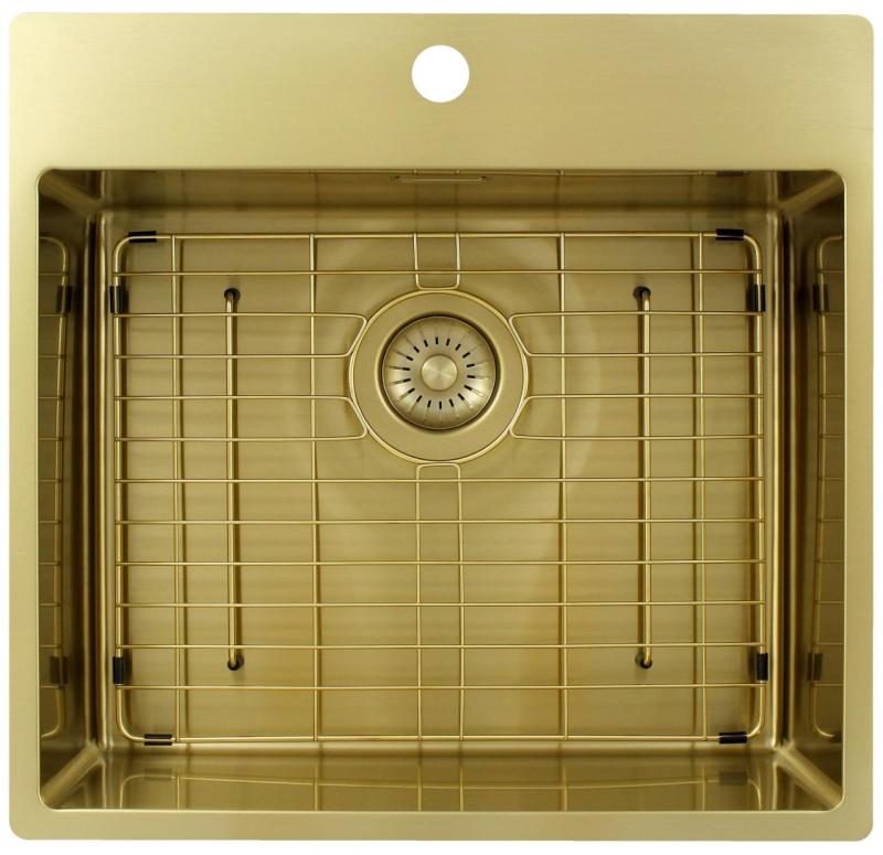 Pure.Sink Exclusivo Kultainen tiskiallas 54x52 cm Tapwing hanareiällä 10mm säde PEX5040T-60