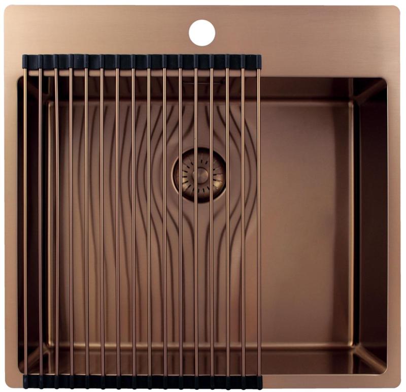 Pure.Sink Exclusivo Kuparinen tiskiallas 54x52 cm Tapwing hana-aukolla 10mm säde PEX5040T-62