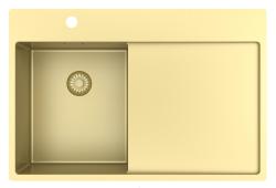 Pure.Sink Exclusivo Kultainen pieni allas viemäröinnillä 78x52 cm hanasiipi vasemmalla PEX3478LT-60